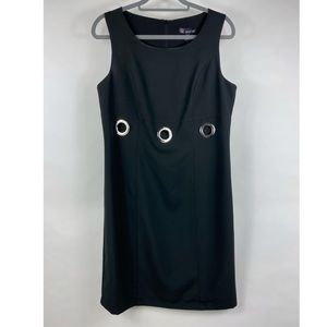 Carré Noir Black Mini Dress w Silver Rings